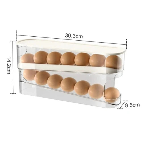 Bilayer Automatic Rolling Egg Organizer
