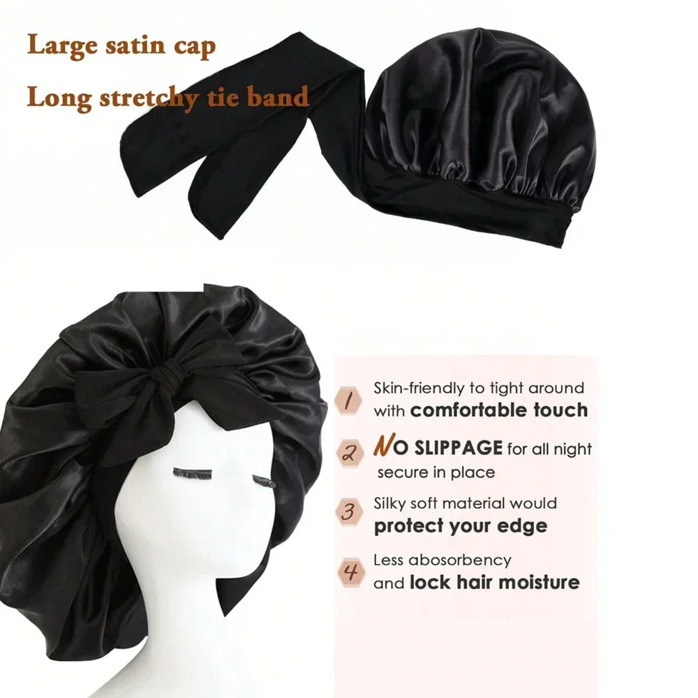 Adjustable Satin Sleep Bonnet