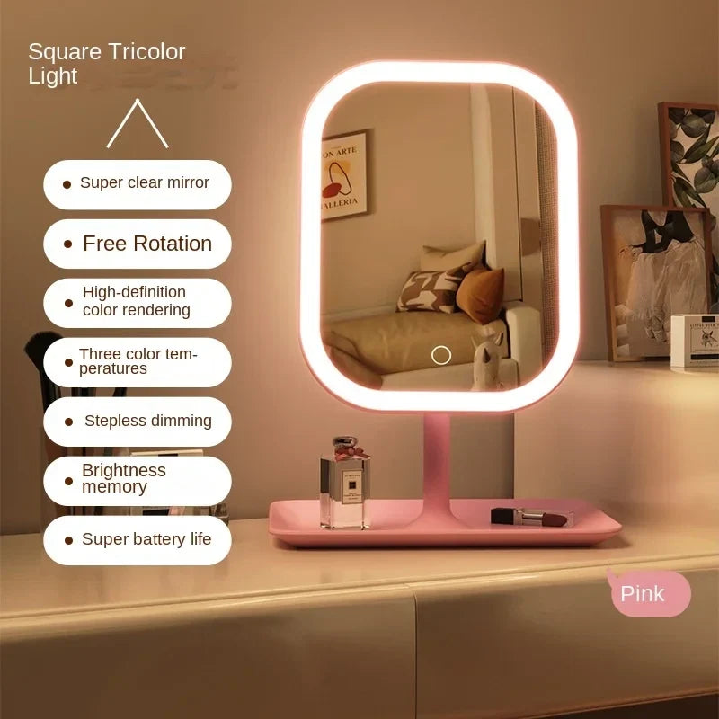 Modern LED Desktop Makeup Mirror