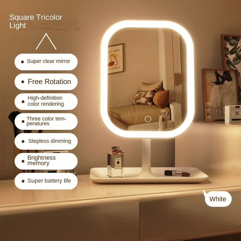 Modern LED Desktop Makeup Mirror