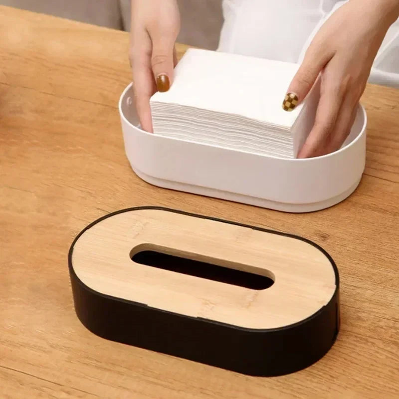 Bamboo Cover Tissue Box