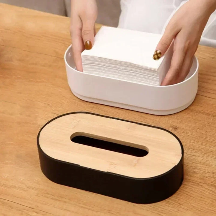 Bamboo Cover Tissue Box