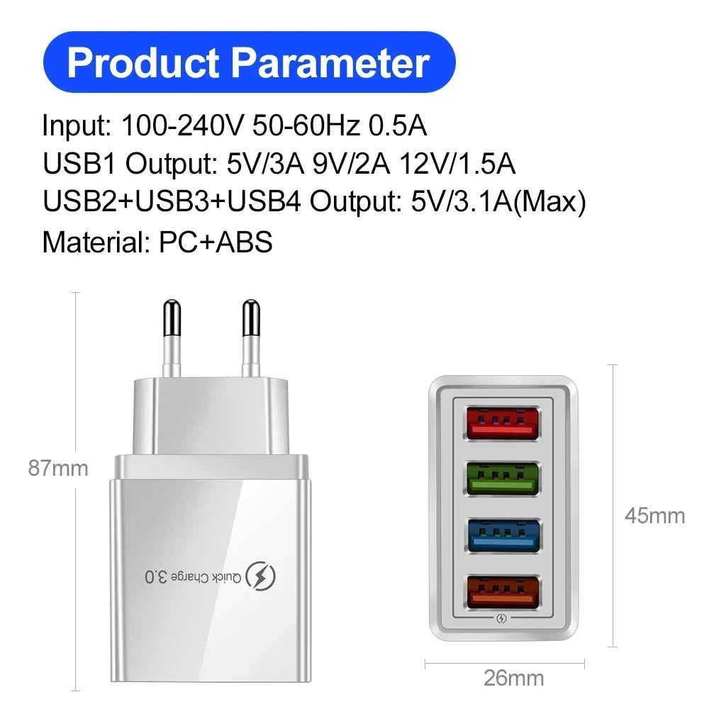 Multi Port Quick Wall Charger