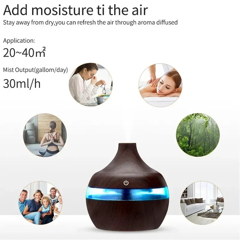 Wood Grain Ultrasonic Aroma Diffuser