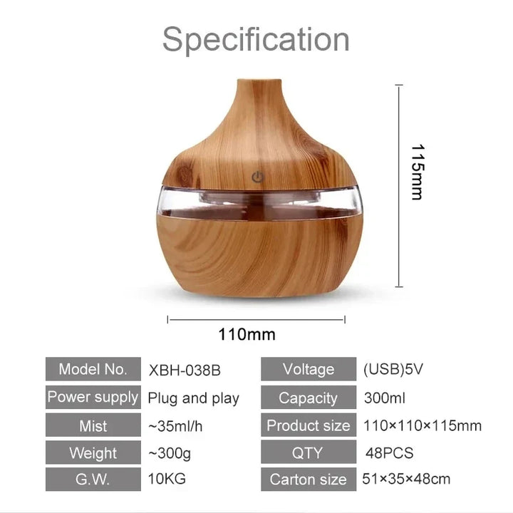 Wood Grain Ultrasonic Aroma Diffuser