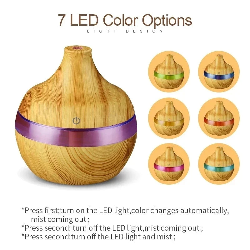 Wood Grain Ultrasonic Aroma Diffuser